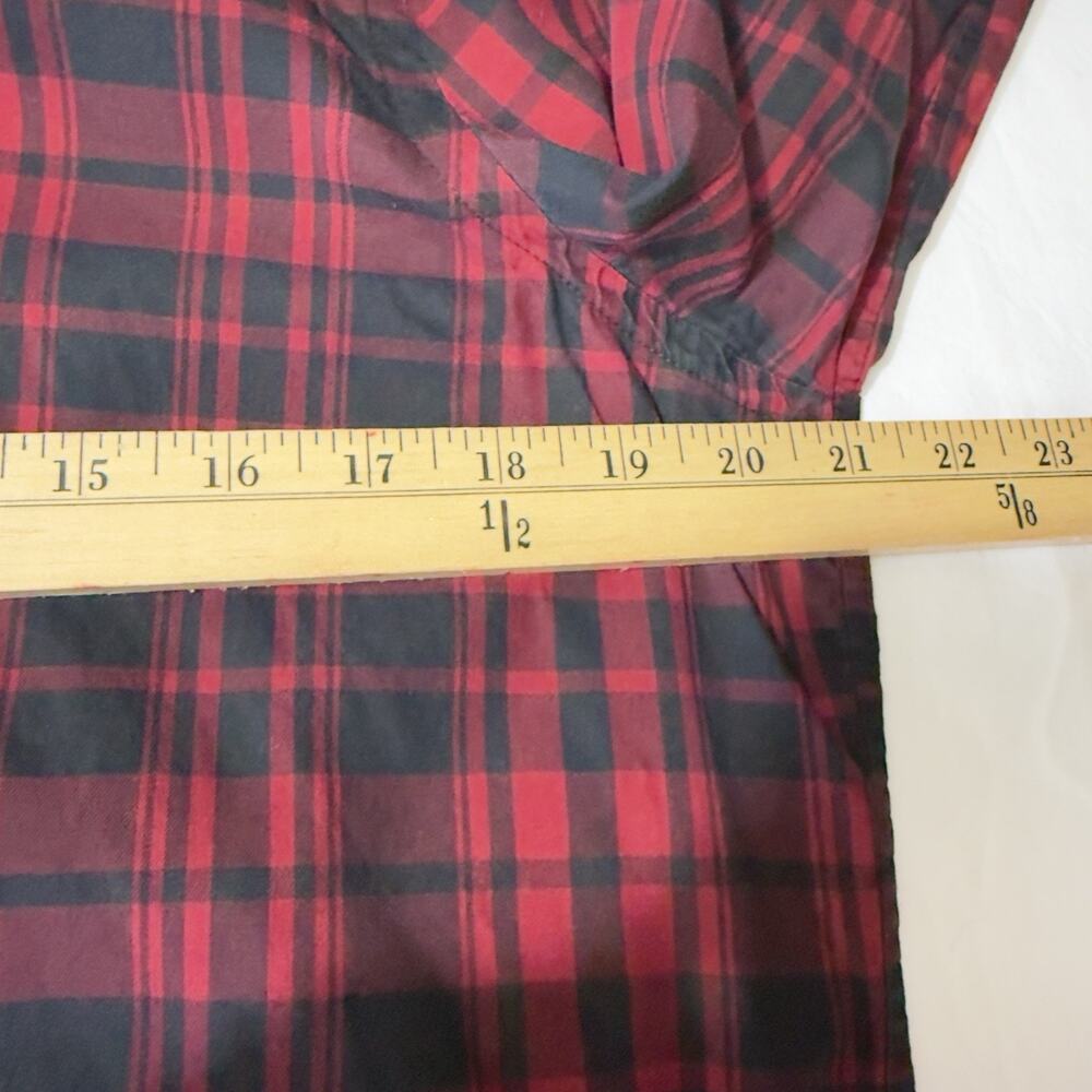 Lauren Ralph Lauren Buffalo Plaid Ruffle Shirt Top Long Sleeve Women’s Size L - Picture 11 of 13